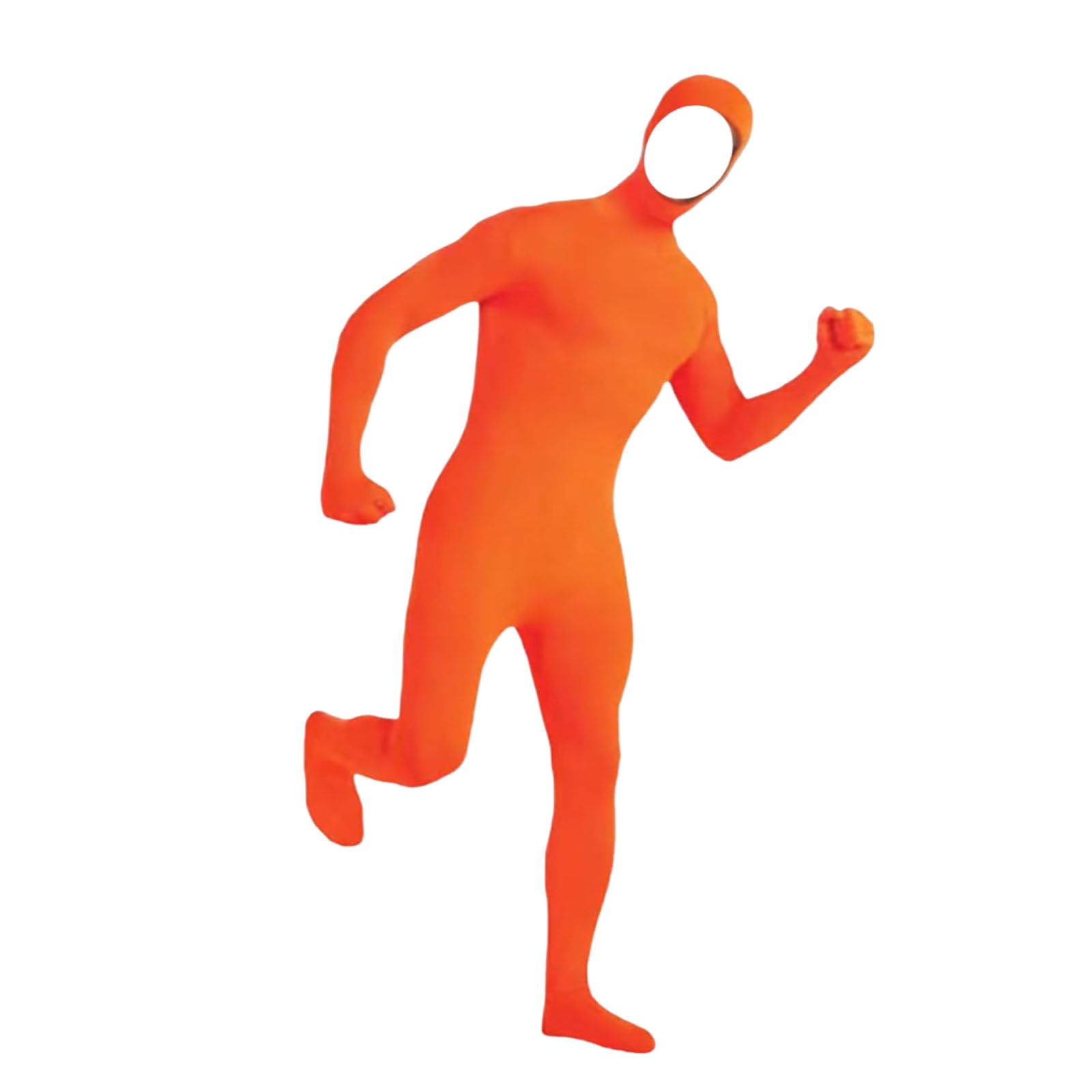 Orange Morph Suit, Full-Body Costume for Role Play & Halloween, Stretchy Orange Bodysuit with Face Opening, Great for Cosplay, Parties, Performances,180CM