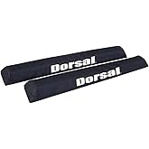 DORSAL Aero Roof Rack Pads for Factory and Wide Crossbars - Pack of 2 for Surfboards Kayaks Sups Snowboards Polyester 34" Inch Thule Yakima Style (Wide) Black