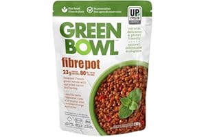 Green Bowl FibrePot, Steamed French Green Lentils, with Upcycled Carrot and Barley, 250g, Pack of 6 I Made in Canada