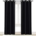 NICETOWN Halloween Soundproof Thermal Insulated Blackout Curtain Thermal Insulated Solid Grommet Room Darkening Drape for Dining Room (Single Panel, 42 inches by 84 inch, Black)