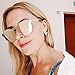 JIM HALO Rimless Polarized Sunglasses for Women Men Round One Piece Mirror Lens (Transparent Frame/Polarized Mirror Pink Lens)