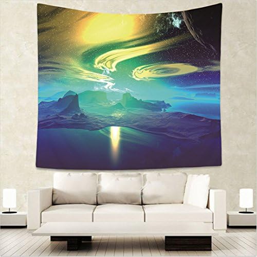 130X150cm/150X170cm Oil Painting Scenery Tapestry 100% Polyester Earth Woods Mountains Lakes Desert Decorative Wall Hanging