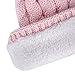 GRAMONI Men/Women's Knit Beanie Cap Winter Warm Hand Knit Faux Fur Pompoms Beanie Hat (Light-Pink)