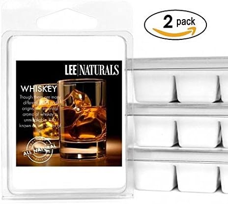 Lee Naturals Manly Melts - (2 Pack) WHISKEY Premium All Natural 6-Piece Soy Wax Melts. Hand Poured Naturally Strong Scented Soy Wax Cubes