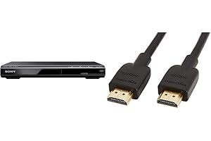 Sony DVPSR510H DVD Player, with HDMI port (Upscaling) & Amazon Basics High-Speed HDMI Cable, 3 Feet, 1-Pack