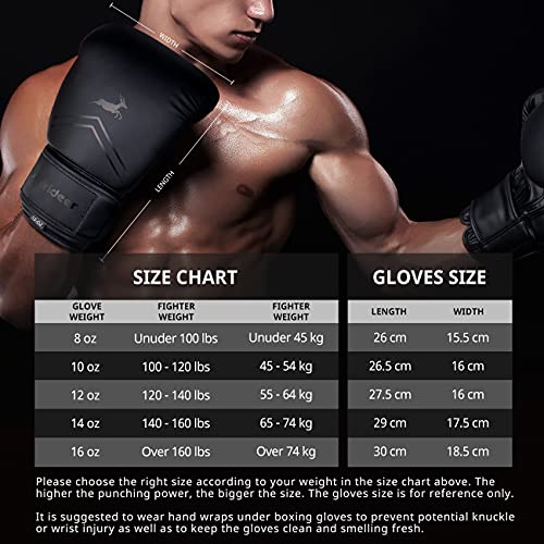 Trideer Pro Grade Boxing Gloves, Kickboxing Bagwork Gel Sparring