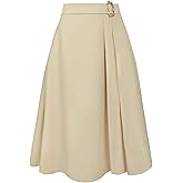 Hobemty Women's A-Line Skirt High Waist Pleated Front 2026 Business Casual Work Flare Skirts