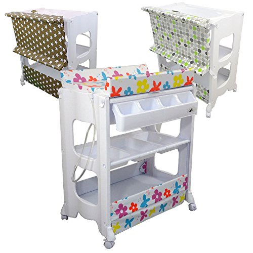 Monsieur Bébé ® Cambiador mesa de cambio con bañera y almacenamiento colores