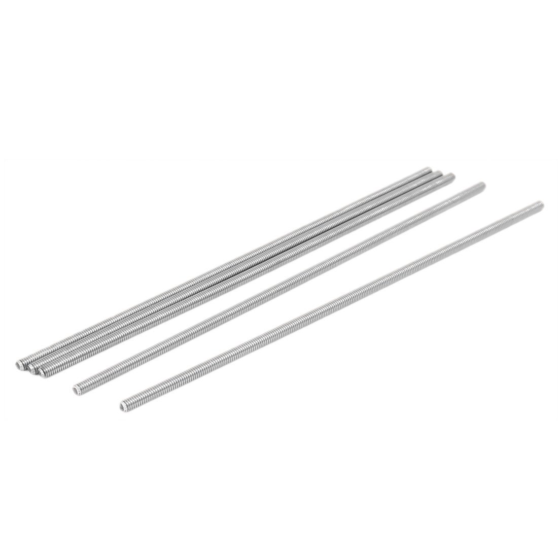 sourcingmap M4 x 170mm 304 Stainless Steel Fully Threaded Rod Bar Studs Silver Tone 5 Pcs