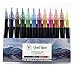 Nightscape Watercolor Brush Marker Pens, Felt Nib, Firm Tip, Set of 12 Colors