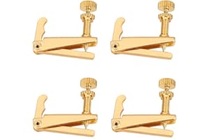 SUNTRADE 4PCS String Adjuster for Violin 3/4-4/4 Fiddle Fine Tuner Accessories Parts Kits (gold)