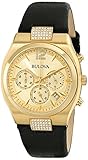 Bulova Women's 97M107 Crystal Analog Display Japanese Quartz Black Watch