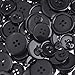 Shappy 160 Pieces Resin Buttons Set Basic Button for Sewing, Scrapbooking and Craft Ornament, Assorted Size, Round (Black)