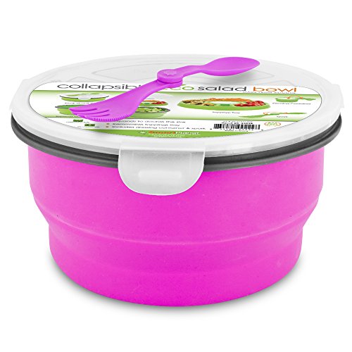 Smart Eco Collapsible Salad Bowl, 64 oz, Pink The Home Kitchen