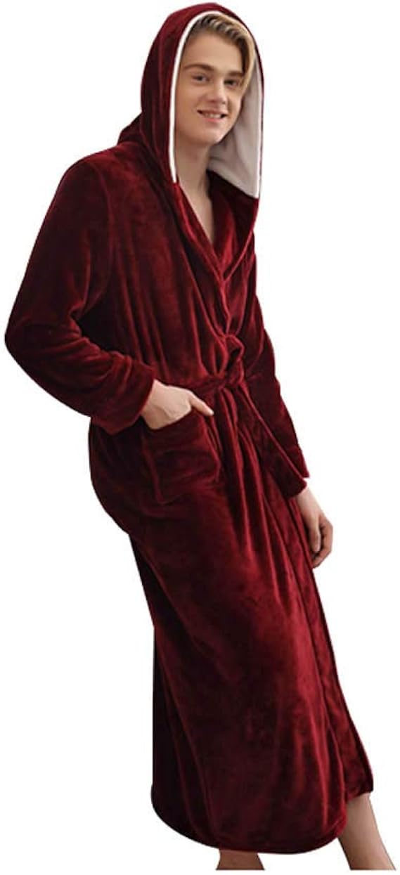 Amazon サンパーシー 男女兼用 フード付きルームウェア バスローブ ナイトガウン メンズ あったか 部屋着 レディース パジャマ 秋冬用 並行輸入品 バスローブ 通販