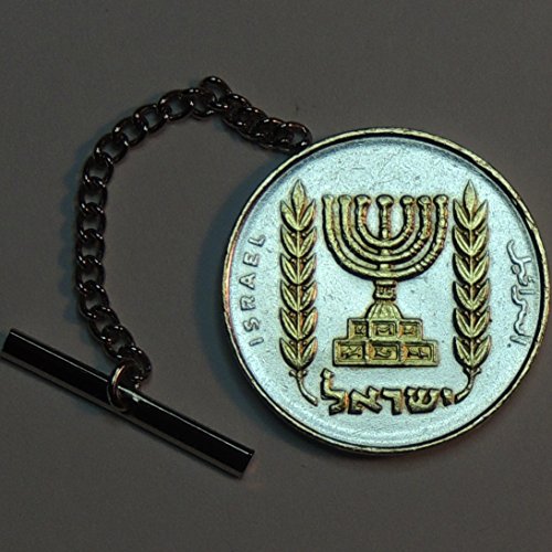 Israel  Menorah, 2-Toned Gold on Silver coin - Tie or Hat tack - Thumbnail 2