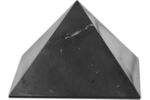 Karelian Heritage Shungite Protection Polished Pyramid 1" (3 cm) | Authentic Shungite Stone Blocker | Black Crystal Pyramid for Whole House Office Home Protection and Meditation PP01
