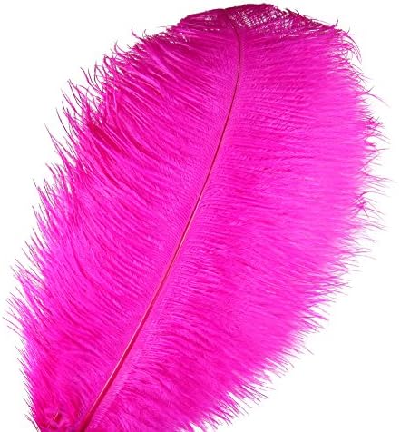 10pcs Natural Ostrich Feather Craft 14-16inch(35-40cm) Plume for Wedding Centerpieces Home Decoration (Rose)