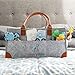 luxury little Diaper Caddy Organizer, Large Cotton Rope Nursery Baby Basket, Changing Table Organizer for Baby Diaper Storage, Portable Car Organizer with Removable Divider, Baby Shower Gifts (Grey)