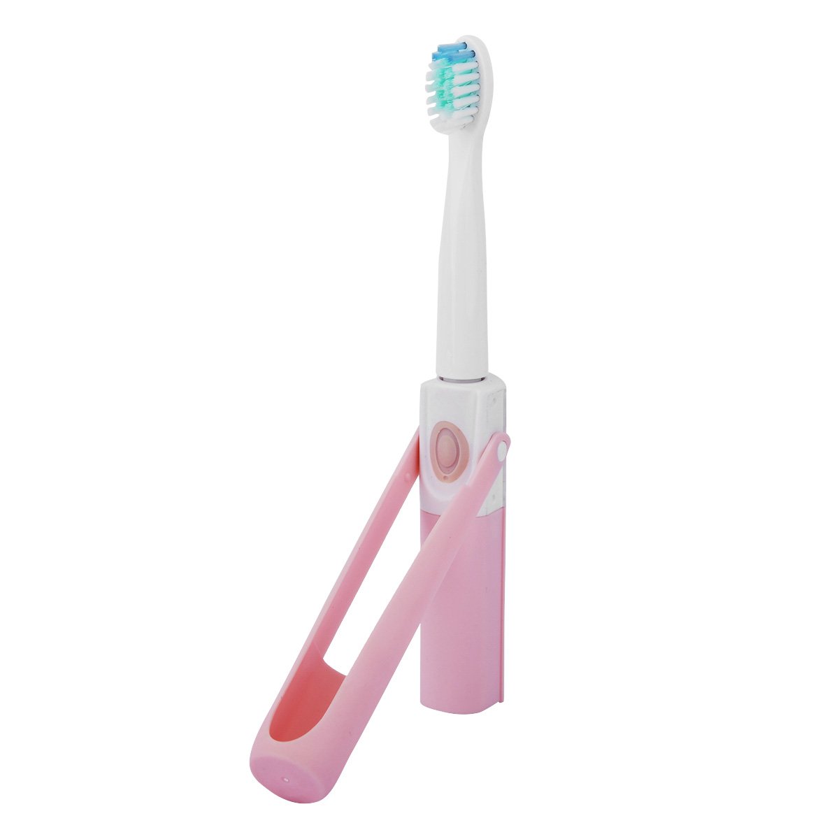 Electric Toothbrush for Home or Travel, SARMOCARE Travel Toothbrush with 2 Replacement Heads (Pink)
