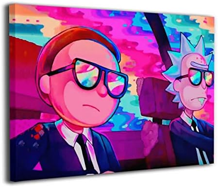 Jemeira Atwood Rick Morty Painted Wall Art Decor Poster Artworks Painting Print Artwork for Living Room Bedroom Office Decoration None Frame Ready to Hang 16x12Inch
