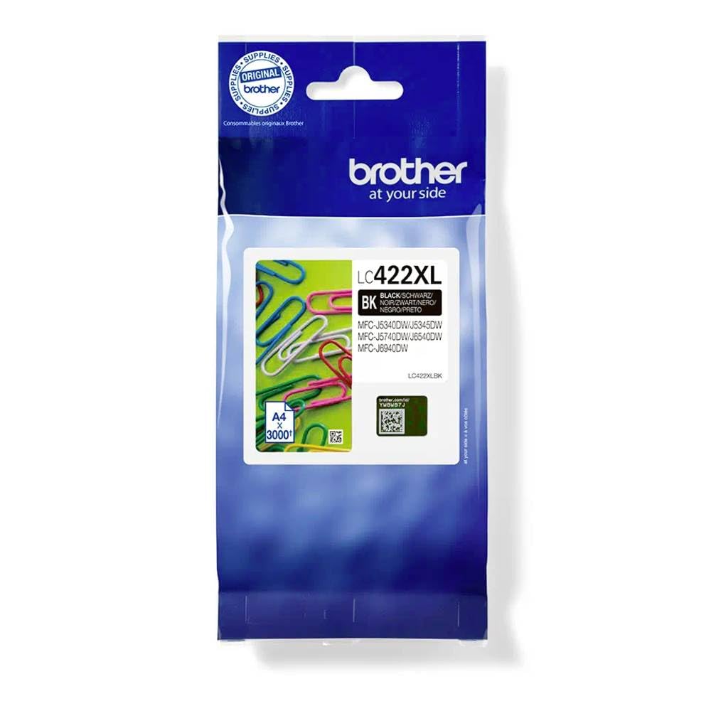 Brother LC-422XLBK Inkjet Cartridge, Black, High Yield, Single Pack, includes 1 x Inkjet Cartridge, Genuine Supplies