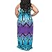 Akmipoem Women Wave Striped Plus Size Scoop Neck Chevron Maxi Long Dress
