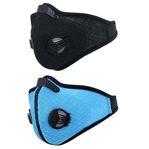 2 Pcs Dust Mask with Activated Carbon mask filter Dustproof Mask Mesh Cover Mask Filtration Exhaust Gas Anti Pollen Allergy PM2.5 Air Filter Mask for Running Cycling and Other Outdoor Activities