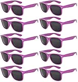 Vintage Retro Eyeglasses Sunglasses Smoke Lens 10 Pack Colored Colors Frame OWL (Purple_10_Pairs, PC Lens)