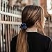 Real Silk Scrunchie for Women, Big Silk Scrunchie for Hair, Silk Hair Tie, Kitsch Scrunchies, 1 Pack (Navy)