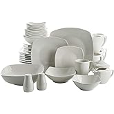 Gibson Home Zen Buffetware 39 Piece Dinnerware Set , White