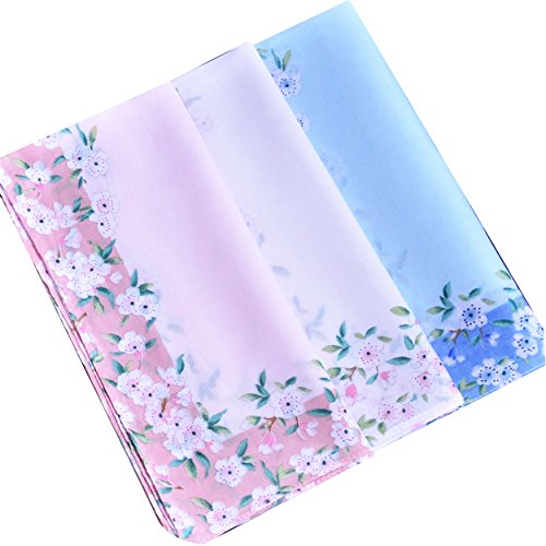 Womens Vintage Floral Soft 100% Cotton Handkerchiefs Wedding Party Fabric Hankies