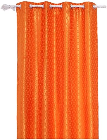 prefe Room Darkening Printed Blackout Top Grommet Unlined Thermal Insulated Window Curtains, One Panels, 55 Inch by 96 Inch, Orange