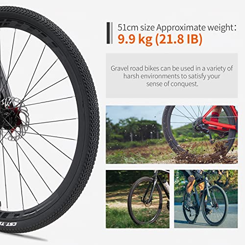 Bike Forks SAVADECK Carbon Gravel Road Bike, 700Cx40C Wheels Full