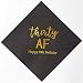 Crisky 30th Birthday Napkins Black Gold Thirty AF 30th Birthday Cocktail Napkins Beverage Napkins 30th Birthday Party Candy Table Decoration, 50 Count, 3-Ply primary