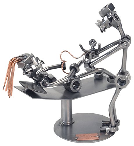 H & K Sculptures 273PR Obstetrician Sculpture Nuts & Bolts Sculpture, Silver