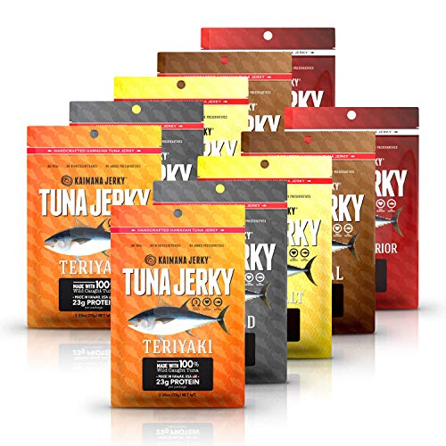 Kaimana Ahi Tuna Fish Jerky 10 Pack Variety Bundle Premium Protein