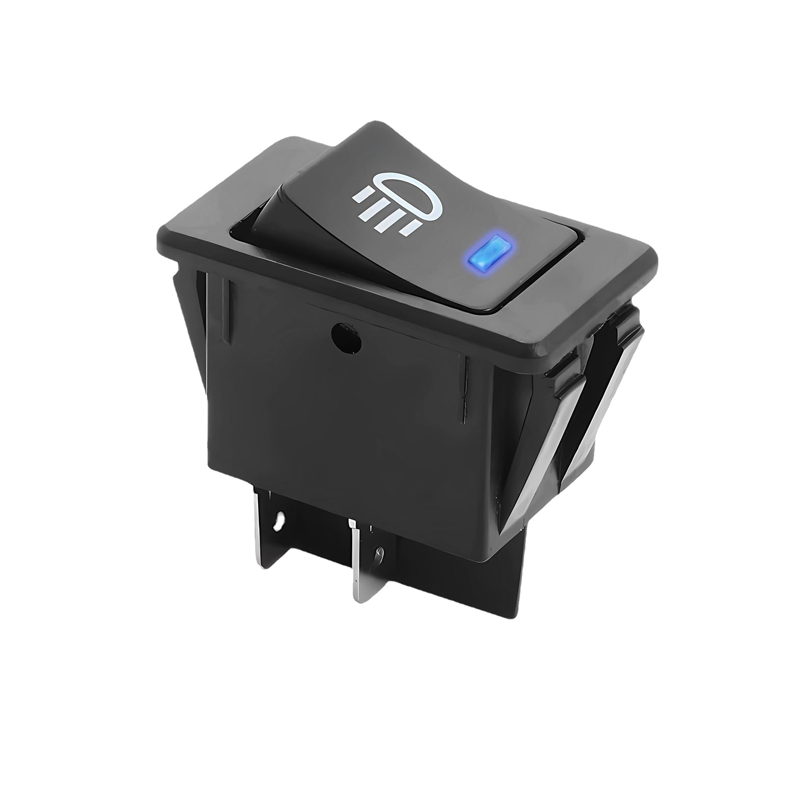 Photo 1 of DXNQ Car Fog Light Toggle Rocker Switch, 4 Pin 12V 35A ON/Off SPST Fog Lamp Toggle Switch with LED Light, Universal Rear Front Fog Light Rocker Switch for RV Truck Marine Boat (Blue)