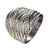 JunXin Man Jewelry 18K Gold Plated Interterwined Design Stainless Steel Ring