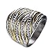 JunXin Man Jewelry 18K Gold Plated Interterwined Design Stainless Steel Ring