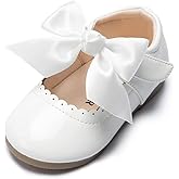 Fromosa Toddler Girls Mary Jane Dress Shoes Ballet Flats Little Girls Soft Slip-On Bowknot Princess Shoes Wedding Party Casual Walking School Uniform Moccasins Baptism Shoes