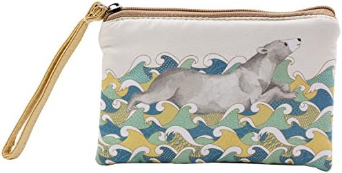 Women and Girls Cute Canvas Coin Purse Zipper Change Pouch Wallet with Wrist Strap for Cash, Bank Card, Passport, Coin