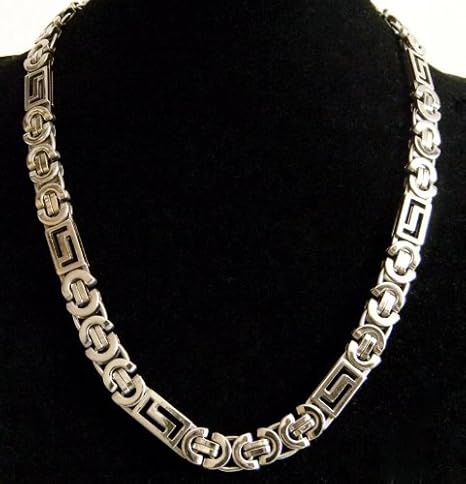 Kaiser-Handel Luxus KÖNIGSKETTE Panzerkette Edelstahl Kette Halskette Königskette Rock Punk Biker Hiphop Rap Silber 10x5mm 60