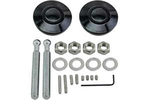 Riloer Aluminum 2.44 inches Diameter Universal Quick Latch Hood Pins, Quick Release Latch Push Button, Quick Release Hood Cap