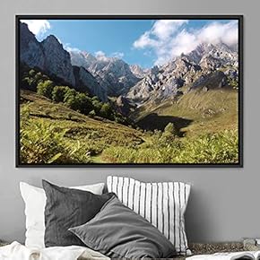 signwin Framed Canvas Wall Art Mountainscape Aerial Dramatic...