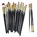 KOLIGHT® Set of 20pcs Pro Makeup Sets Powder Foundation Eyeshadow Eyeliner Lip Cosmetic Brushes-black+gold