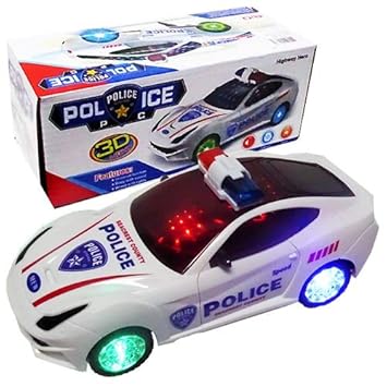 Toysale Kids Bump and Go 3D Lights Police Car with Sound and Wheels with Light