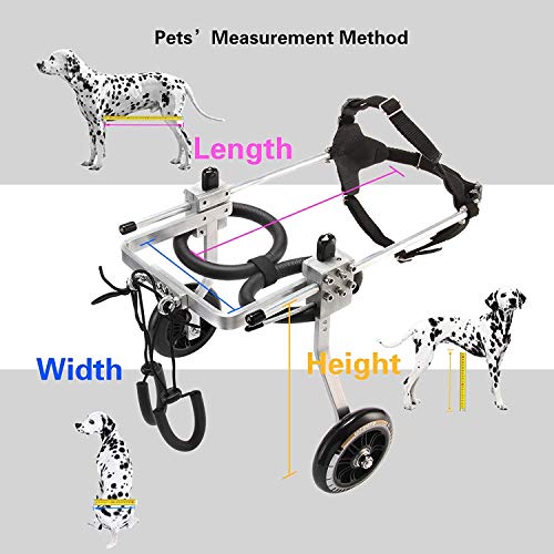 image for Anmas Home Adjustable Dog Wheelchair for Small Dogs Hip Height 13