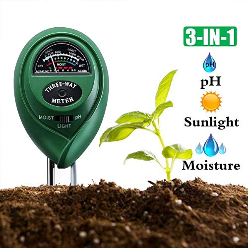 Diiker Soil pH Meter Soil test kit, 3-in-1 Soil Tester Can test Moisture, Light and pH for Garden,Lawn,Farm, Yard, Plants,Herbs,Gardening Tools Testing Indoor and Outdoors Plant (No Battery Needed)