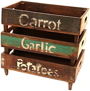 Cajas Verduleras en Madera 31 x 45 x 43 centímetros - LuxoMobel: Amazon.es: Hogar